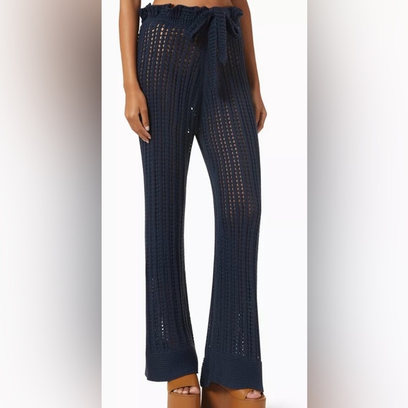 NWT Savannah Morrow Oak Organic Knitted Cotton Pant in Indigo Blue Size XXS - Picture 1 of 14